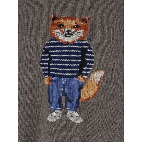 Maison Kitsune Men Dressed Fox Intarsia Wool Jumper - Picture 3 of 3